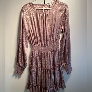 metallic purple cheetah print dress